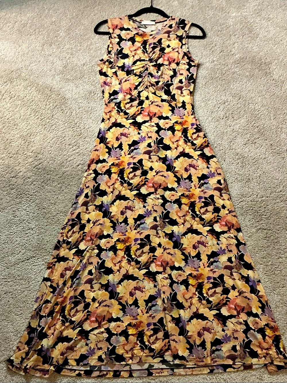 Ulla Johnson Orla Sleeveless Jersey Dress Floral Maxi in Night Bloom